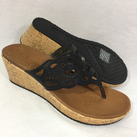 skechers luxe foam wedge sandals